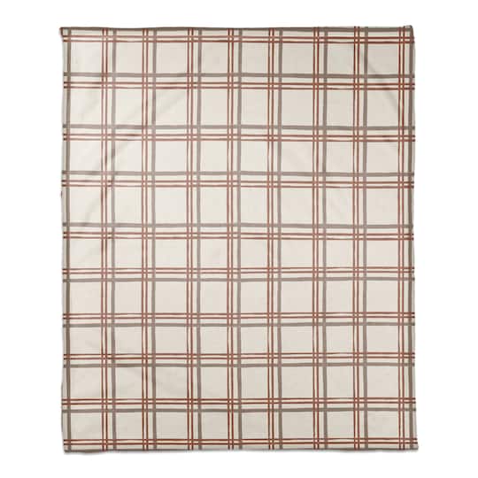 Holiday Plaid on White Coral Fleece Blanket